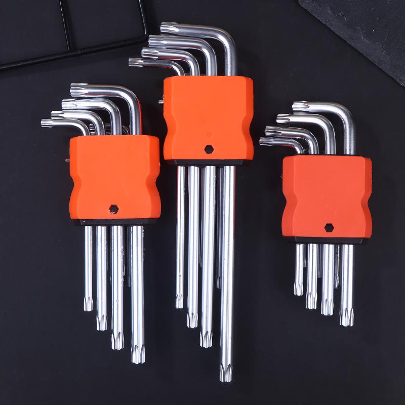 9Pcs Torx Star Wrench Set Allen Keys Hexagon Spanner Dual End L Type Star Screwdriver Hand Repair Tools For Diy Home Repair