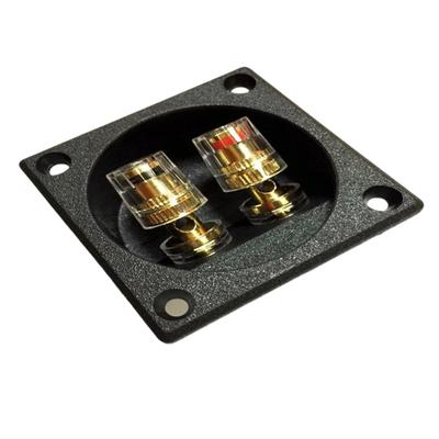 Kristalle Kupfer Lautsprecheranschlüsse Verbinder Quadratische Box mit 2 vergoldeten Bananensteckern Subwoofer Stereo Stecker Federbecher-Anschluss