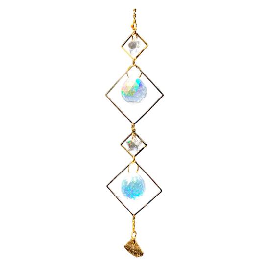 Pegador de Sol de Cristais Coloridos, Pegador de Sol Pendurado com Corrente, Ornamento de Sino de Vento com Bolas de Cristal para Janela Casa Jardim Dia de Natal Festa Casamento