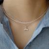 J.Lauren Cubic Whale Tail Silver Necklace N01228