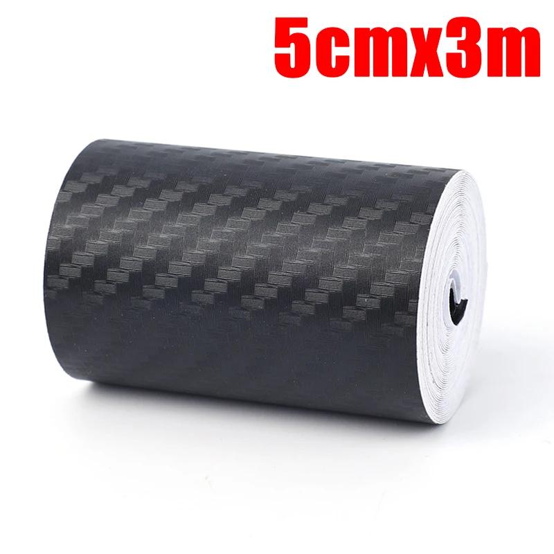 3D Carbon Fiber Sticker Paste Car Threshold Protective Film Anti Scratch Waterproof Matte Black Nano Sticker Tape for Car Body