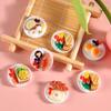 6Pcs/Set Doll House Scene Ornaments Diy Miniature Landscape Fairy Garden Decors Accessories Dollhouse Mini Dim Sum Platter