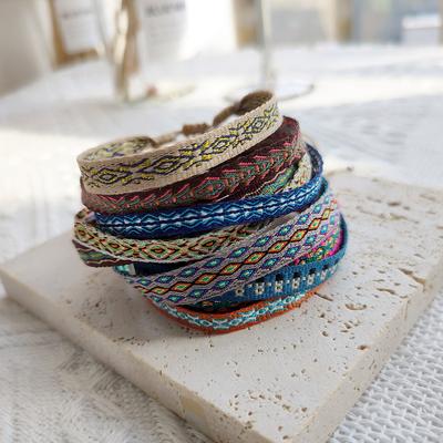 Unisex Handmade Woven Bracelet Colombia Cloth Braided Bracelets for Women Men Bohemian Hippie Friendship Jewelry