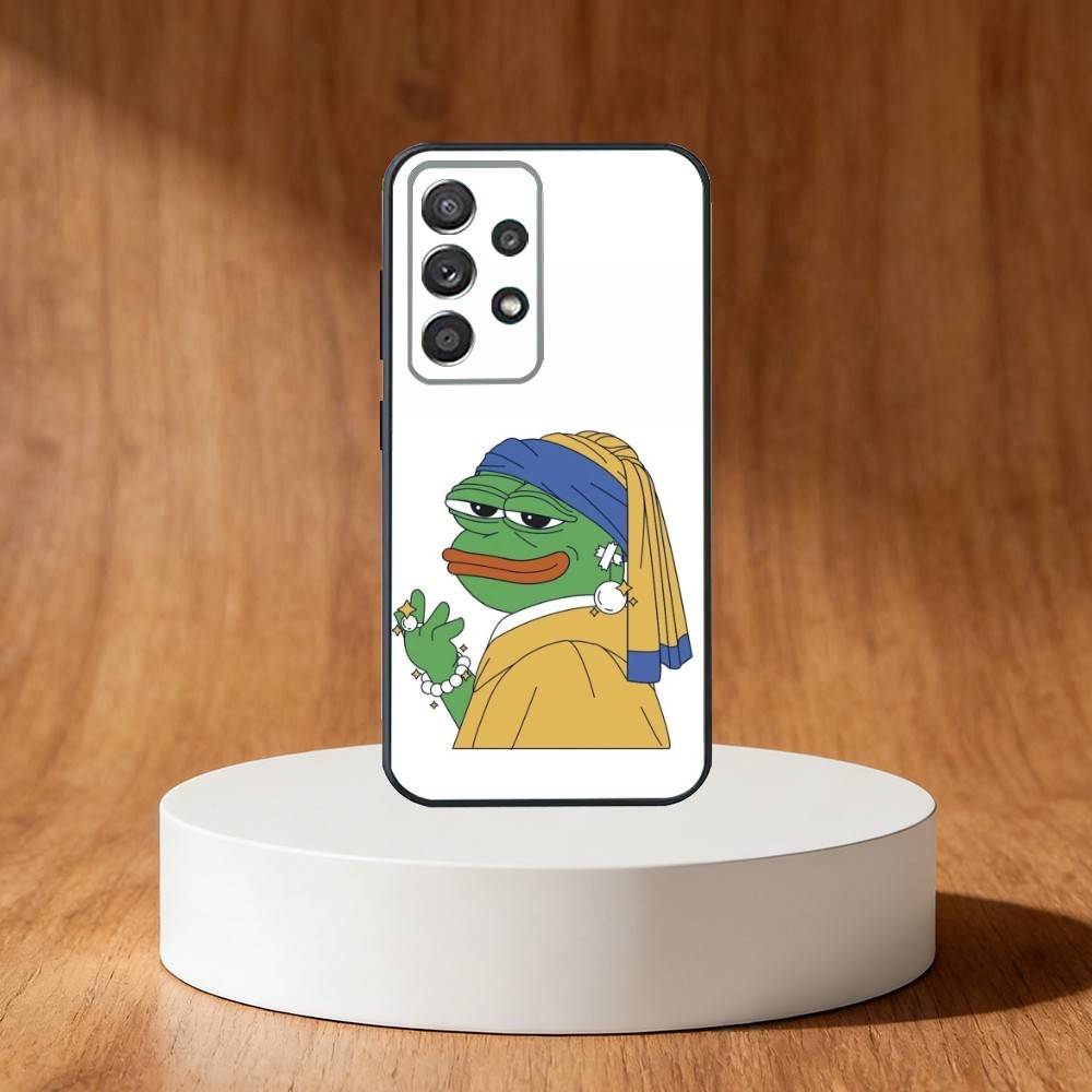 Funny P-Pepe Frog Sad Phone Case For Samsung S25,S24,S21,S22,S23,S30,Ultra,S20,Plus,Fe,Note,10,9,5G Black Cover