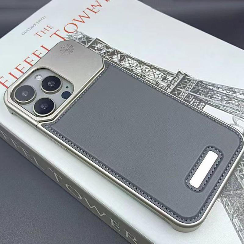 

Роскошный кожаный металлический чехол для iPhone 16 15 14 13 Pro Max, чехол для магнитной беспроводной зарядки Magsafe, алюминиевый сплав, чехол для телефона For iPhone 15 Pro серый