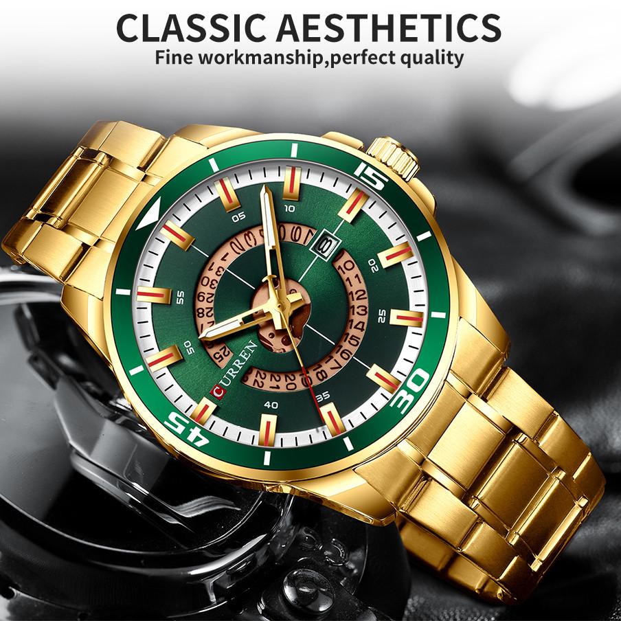 CURREN Stainless Steel Men's Watch Fashion Design Quartz Wristwatch with Date Clock Male Reloj Hombre Watch Men