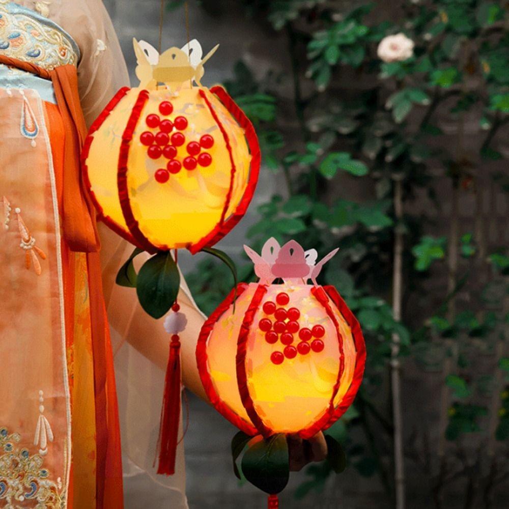 Glowing Pomegranate Lantern Chinese Style Handheld Lanterns Mid-Autumn Lanterns  Lantern Festival