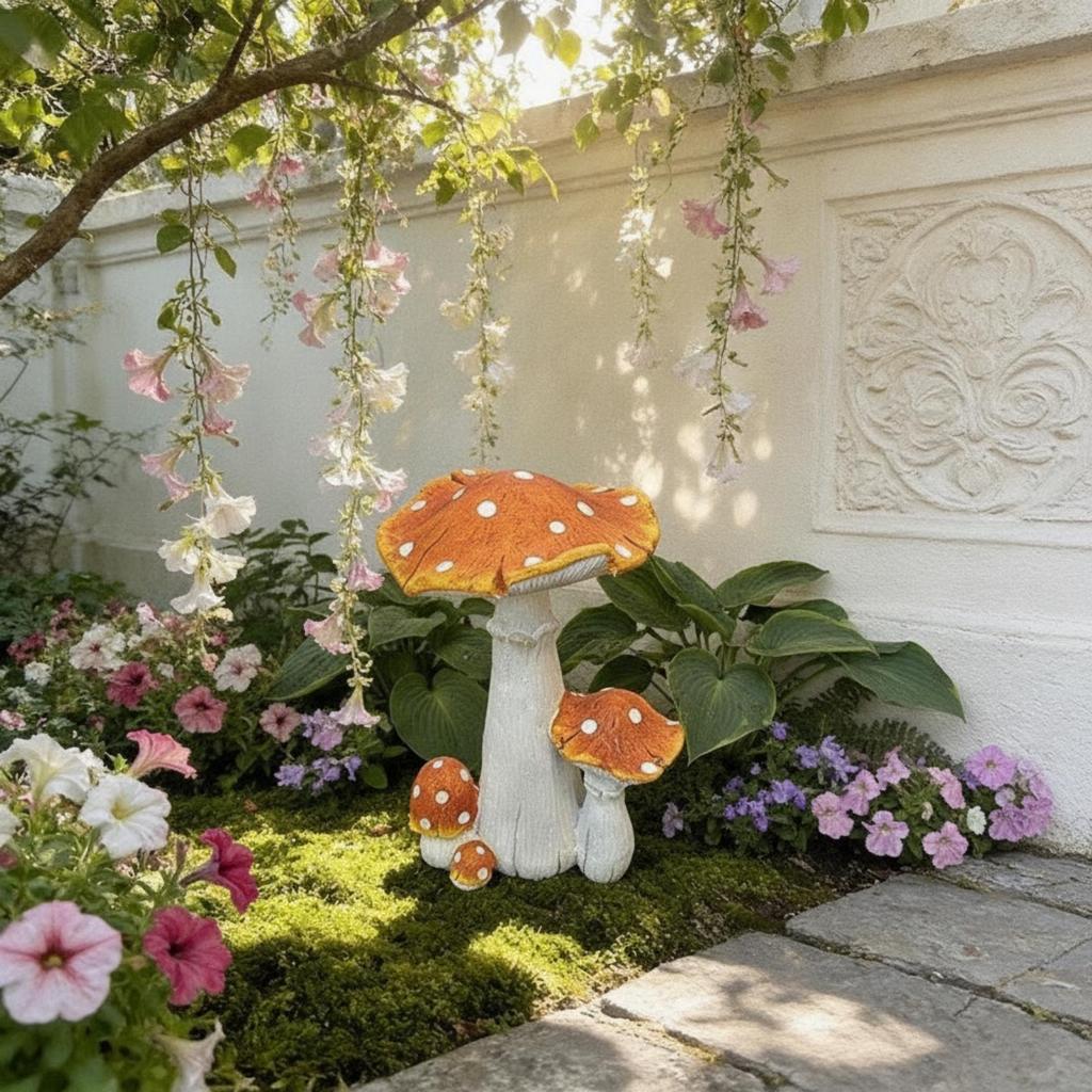 Garden Toadstool Yard Sculpture Outdoor for Lawn, Courtyard