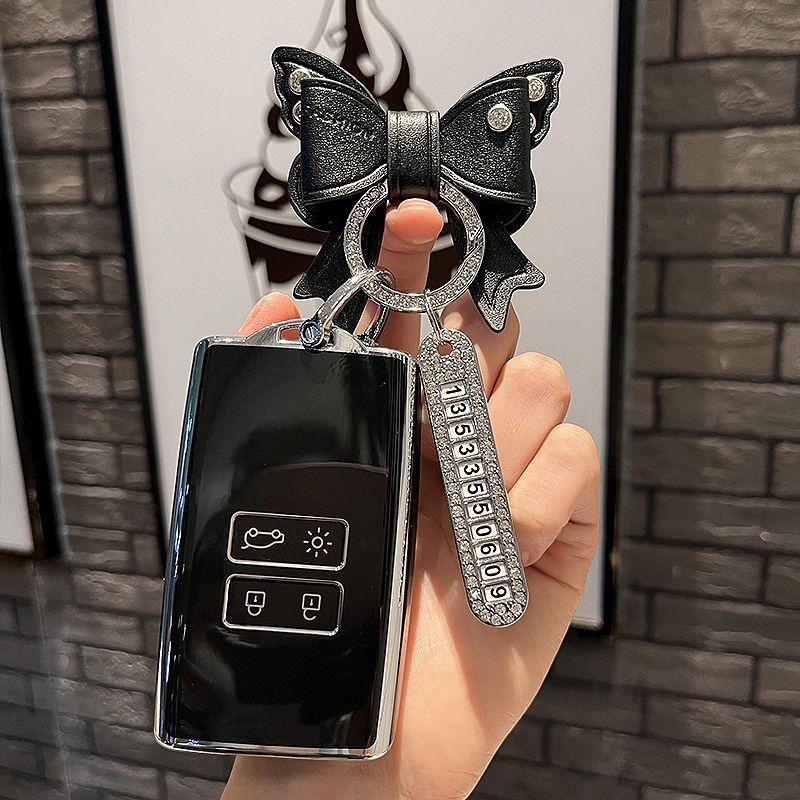 Custodia Chiave Auto Per Renault Megane E-Tech Etech E-Tech Portachiavi Copertura Telecomando Guscio Anello Portachiavi Accessori Fob
