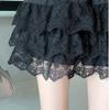 Kobiety Lato Wysoka Talia Słodka Koronkowa Spódnica Krótkie Mini Ciasto Bufiaste Spódnice Czarno Białe Słodkie Spódnice