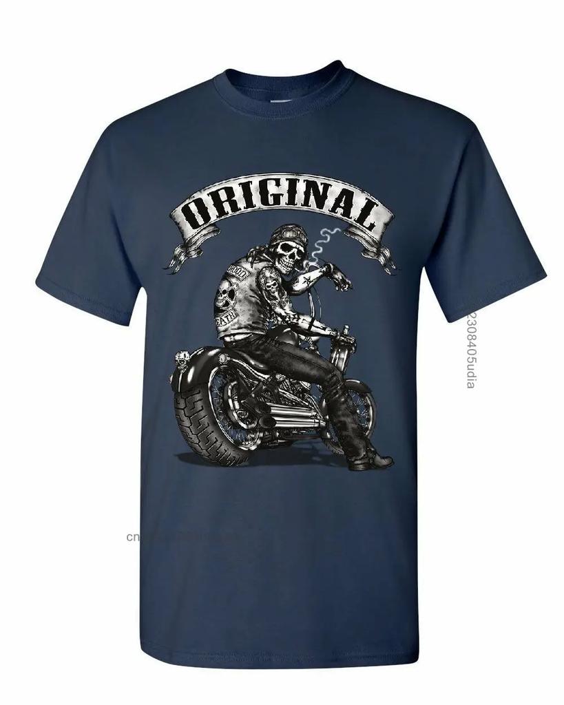 Original Biker Skull T-Shirts Ride Or Die Route 66 Motorcycle Mc New T Shirt Men Summer Design T Shirt