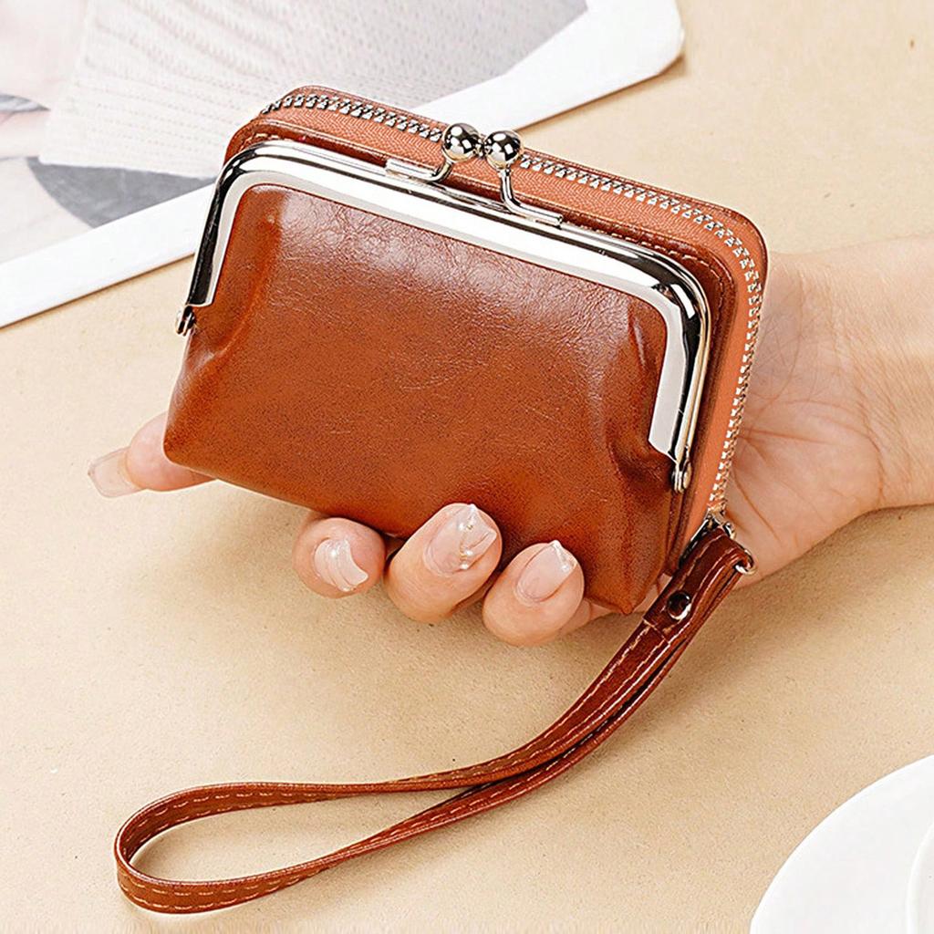 Neue Wechselgeldtasche Damen Schnalle Wechselgeldbeutel Zoll Reißverschluss Tasche Clutch Tasche