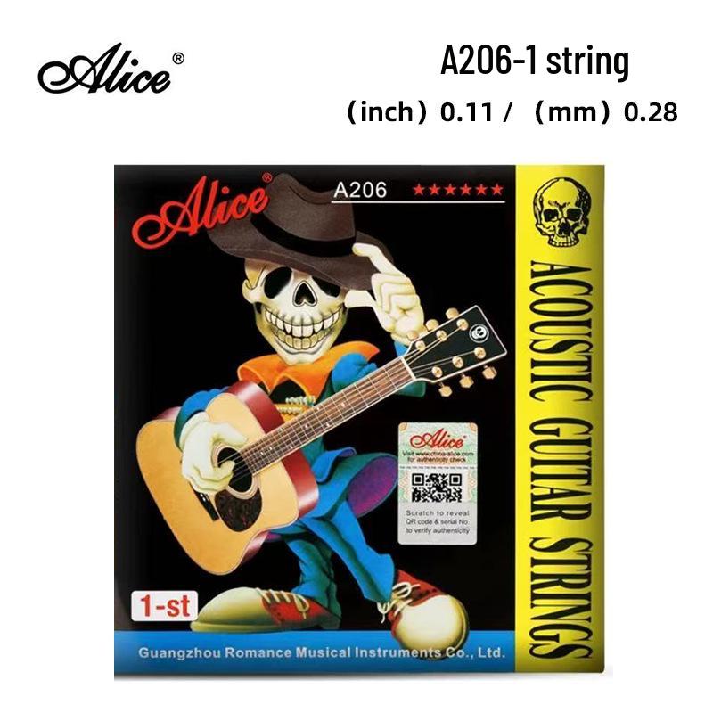 Alice Folk Acoustic Guitar Strings AW436, Phosphor Bronze & Brass, Full Set of 6 Coated Rust-Proof Strings.