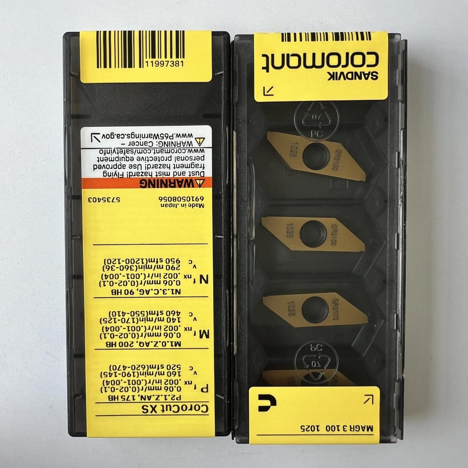 

Original Sandvik / MAGR3100 1025 / CNC lathe carbide blade 10 Pcs