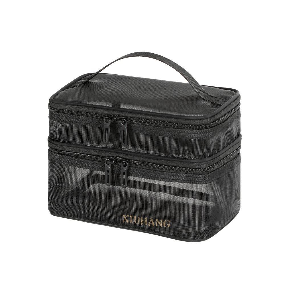 Double Layer Large Capacity Korean Storage Bag Toiletry Bag Zipper Makeup Bag Women Cosmetic Bag
