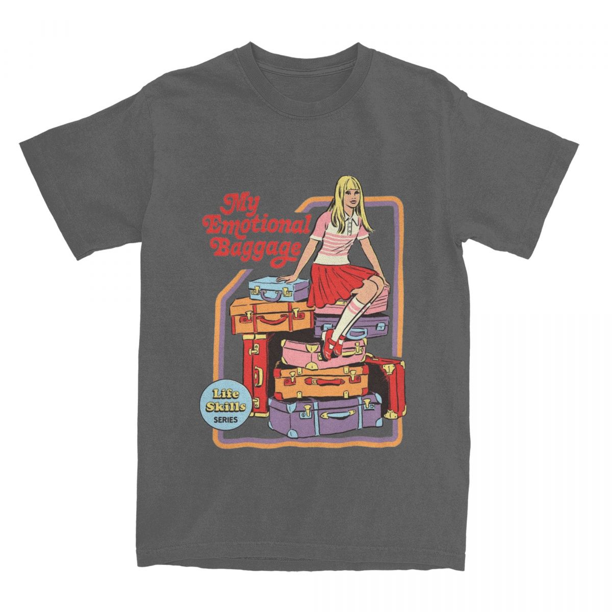 

Мой эмоциональный багаж Чувства тревоги Мужские и женские футболки Новинка Тревожное искусство Повседневная футболка Футболки Хлопковая одежда S темно серый