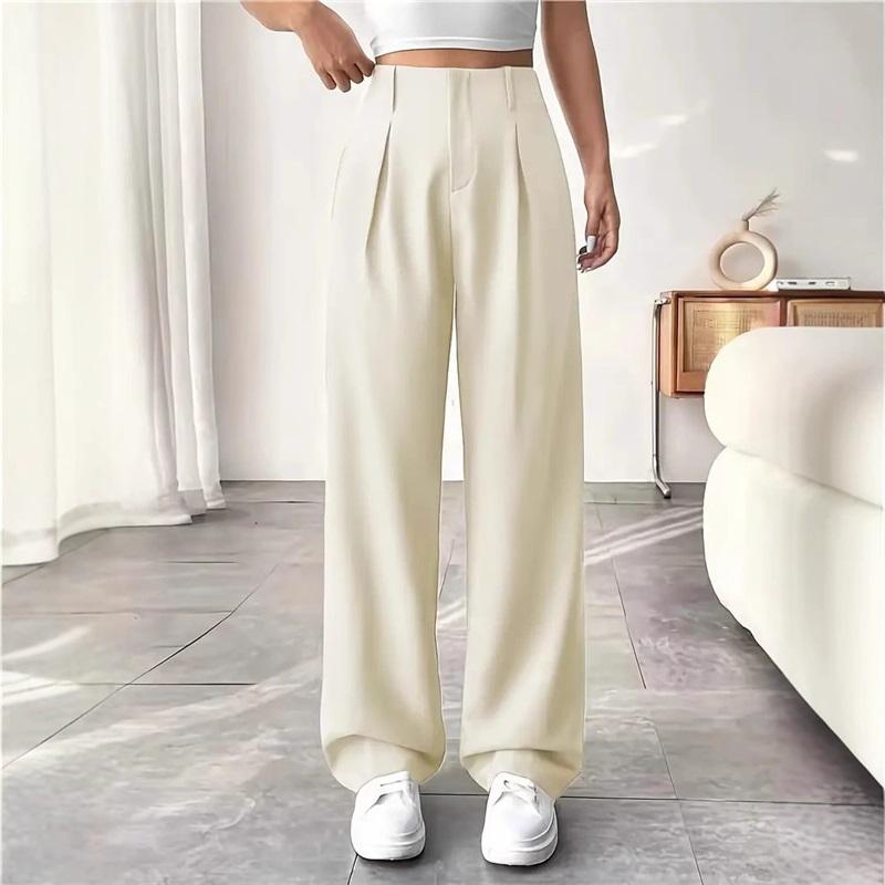 European And American 2026 Commuter High Waisted Loose Fit Trousers Spring Summer Essential Casual Wide Leg Pants For Women