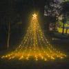 Outdoor Christmas Decorations Solar Star Light String 350LED Tree Light 8Modes Lighting Mode Yard Festival Valentine Party Decor