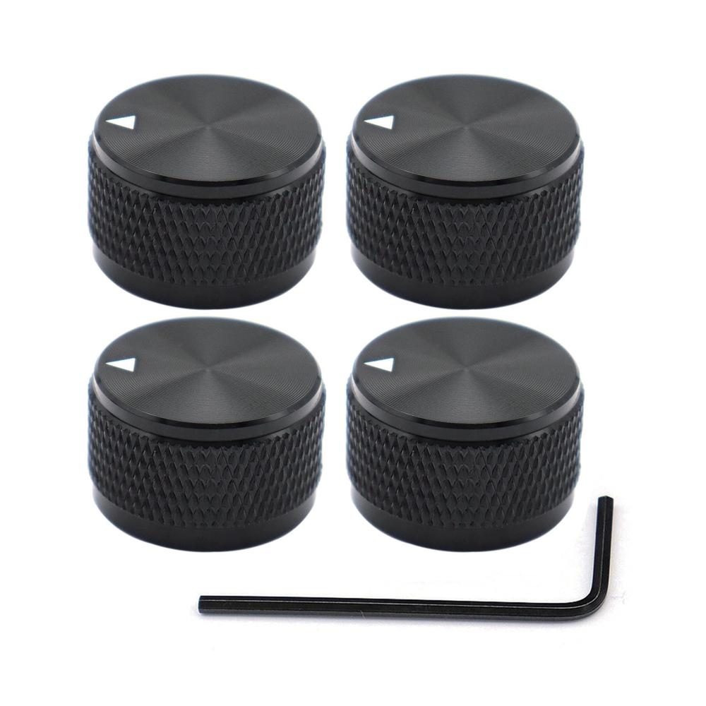 Aluminium Potentiometer Knobs 6mm Metal Pot Guitar Knobs with Indicator and Set Screw for Guitar/Bass/Audio Equipments