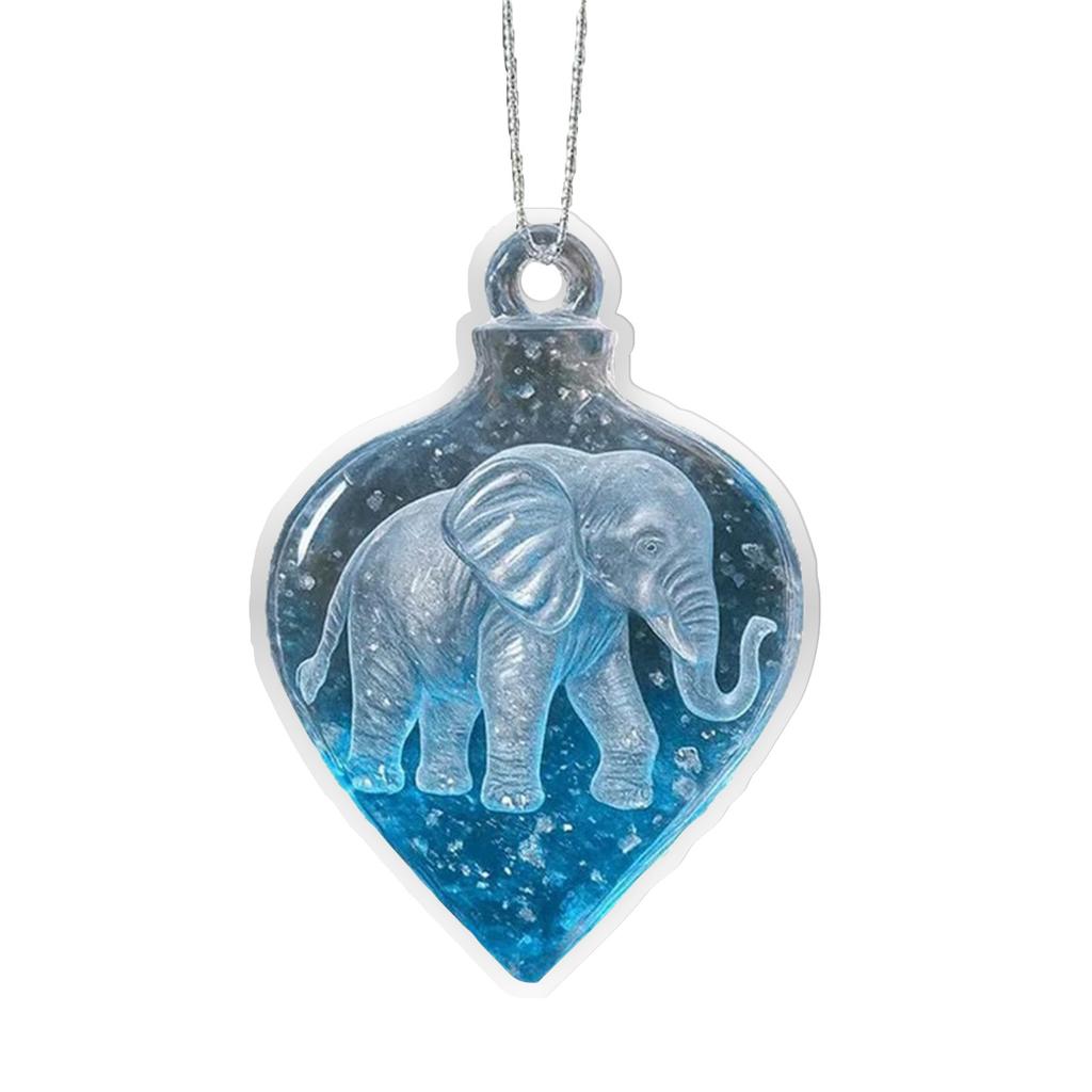 2D Christmas Pendant Elephant Family Souvenir Decoration 2D Christmas Pendant