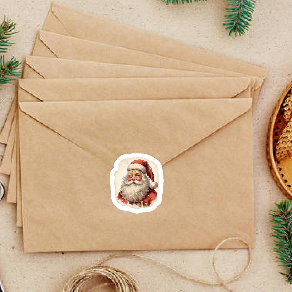 Vintage Weihnachtsaufkleber, Geschenkdekorationsaufkleber, Umschläge, Grußkartenversiegelungen