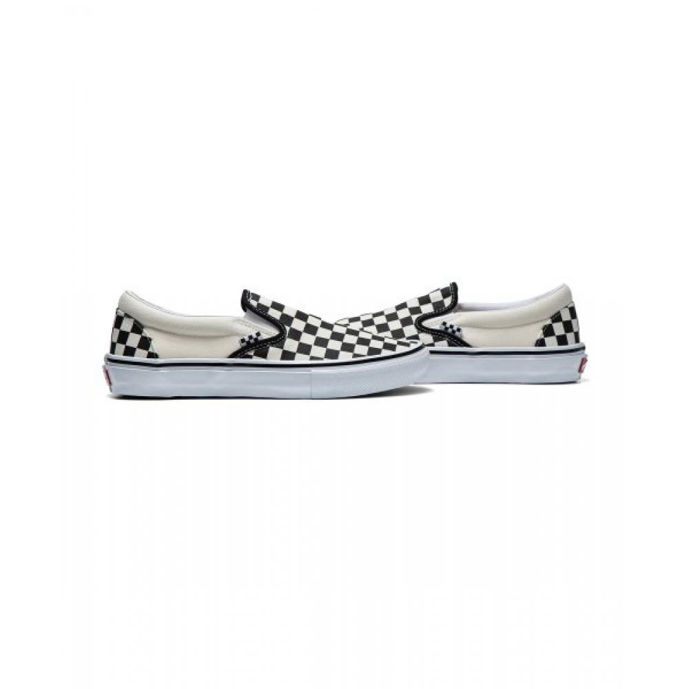 Vans Slip On    Skate  Checkerboard  Black  Off White Vn0a5fcaauh1