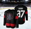 Camiseta Masculina Manga Longa Gráfica Folha de Bordo Canadense Casual Esportiva Camisa de Hóquei no Gelo