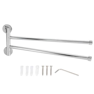 Bathroom Wall Mounted Towel Rack Swing Out Rotating Towel Hanger Shelf