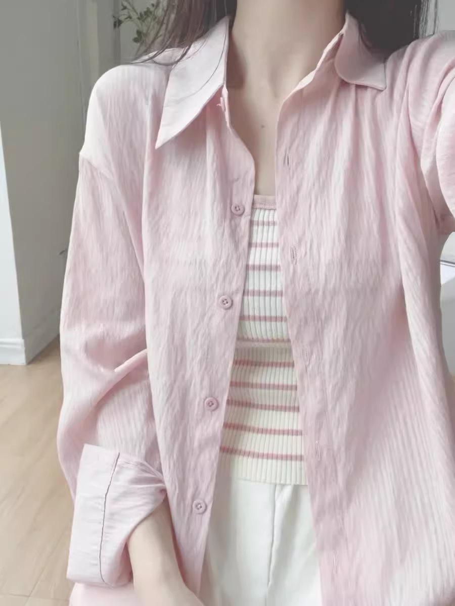 

Summer 2025 Women s Blue Sun Protection Shirt - Lightweight Casual Jacket S (Recommended 75-90 Jin) рожевий