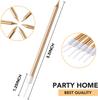 30pcs Count Party Long Thin Cake Candles Metallic Birthday Candles in Holders for Birthday Cakes Cupcake, Champagne Gold