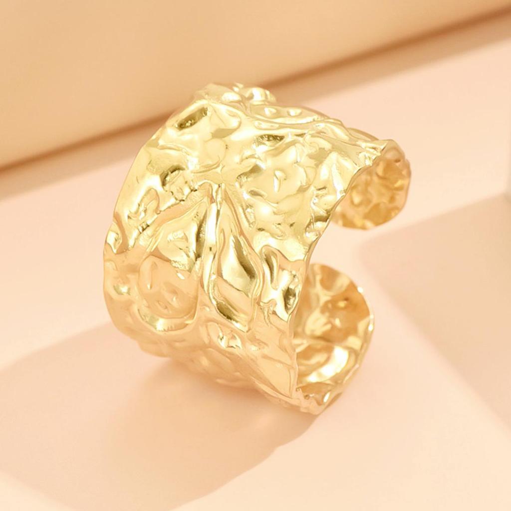 Baroque Leaf 18K Gold-Plated Stainless Steel Ring