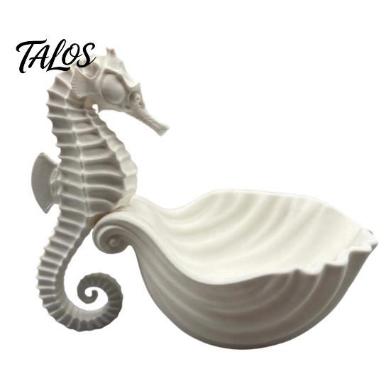 Necklace Bracelet Holder 3D Printed Seahorse Shell Jewelry Tray for Rings Necklaces Bracelets, Ocean Creative Gifts Lovers Style Desktop Organizer,