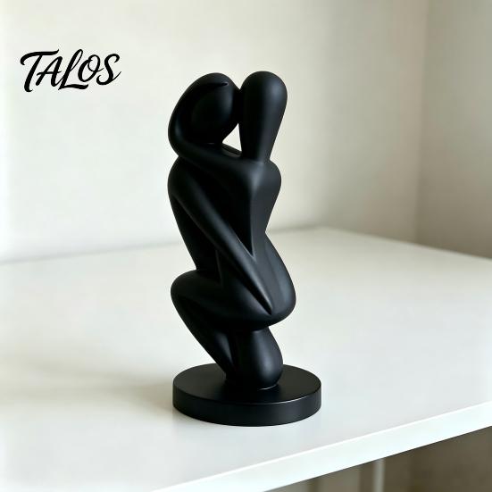 Easy Care Sculpture 3D Printed Hugging Couple Sculpture, Abstract Embrace Figurine with Smooth Curves, Minimalist Statue Embracing Design Stable Base,