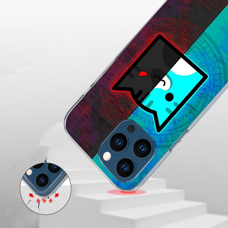 Capa de Celular Jogo Geometry Dash Para iPhone 17 Air 16 Pro Max 16E 15 + 14 Plus 11 12 13 Mini 7 8 SE Capa com Impressão de Presente Fundas 16 Pro