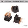10 Stück DC015 Strombuchse - 5,5x2,1mm/2,5mm Panelmontage DC-Buchse, Vernickelter Messingstecker für CCTV/LED