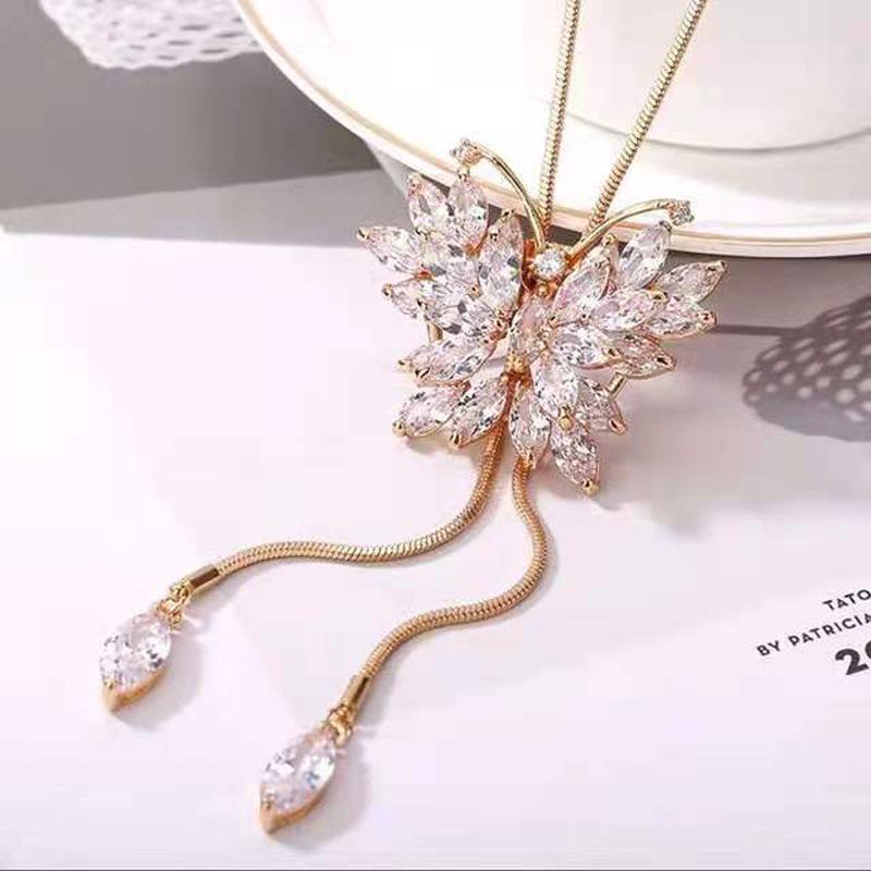 Korean-Style Long Necklace: Elegant Sweater Chain with Tassel Pendant for Women - Perfect for Autumn & Winter