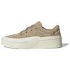 Labcourt Leather Soft And Comfortable Slip Resistant Abrasion Resistant Low Top Skateboard Shoes Unisex Khaki JS0557