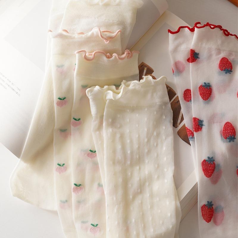 Summer Lightweight Stockings - Lolita I Trendy Mesh Breathable Cute Lace Lace-up Stockings