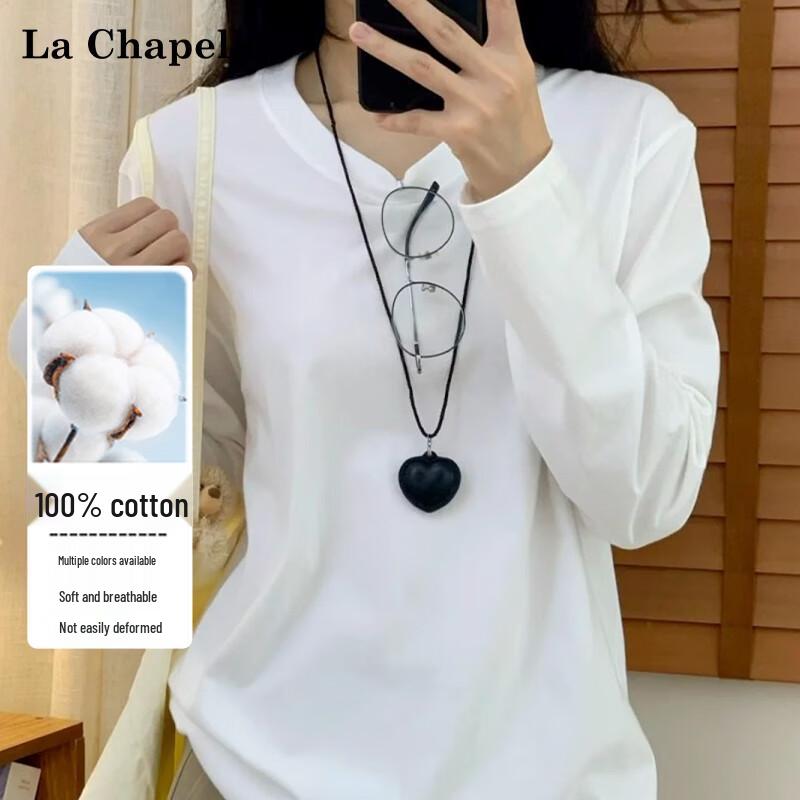 La Chapelle Women s Pure Cotton Long-Sleeve Base T-Shirt S
