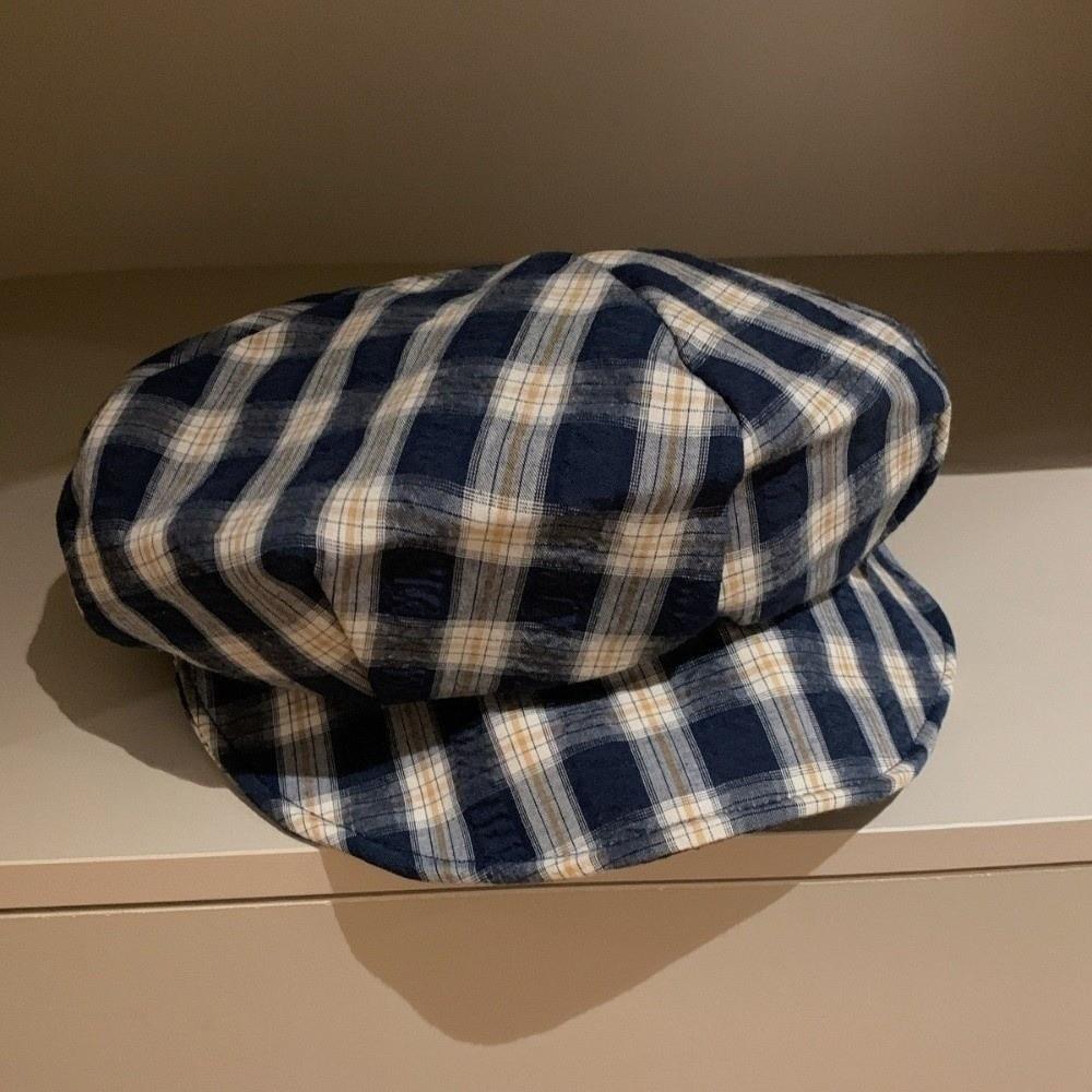 Thin Brim Plaid Beret Hat Irregular Octagonal Newsboy Peaked Hat Fashion Painter Artist Cap Travel