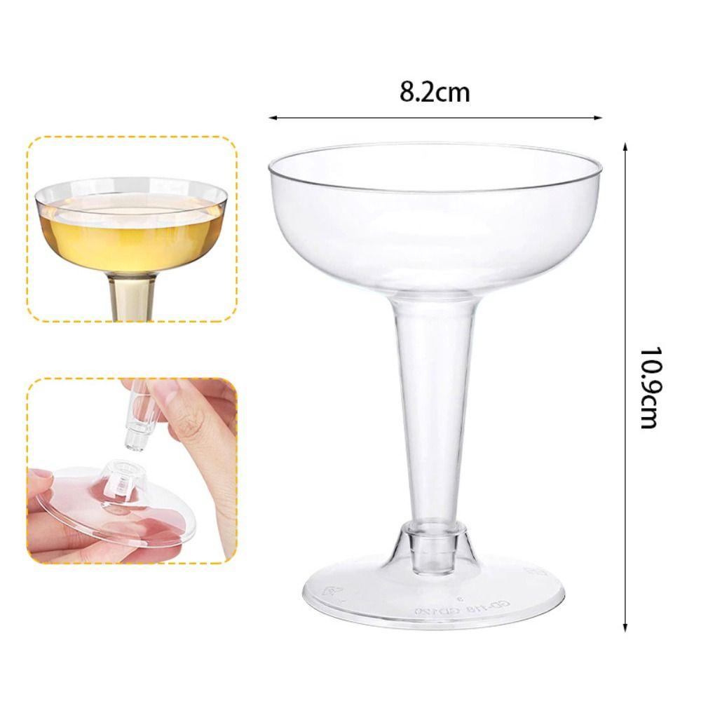 10pcs Durable Champagne Glass Clear Red Wine Glass Plastic Champagne Flute Goblet  Party Favors