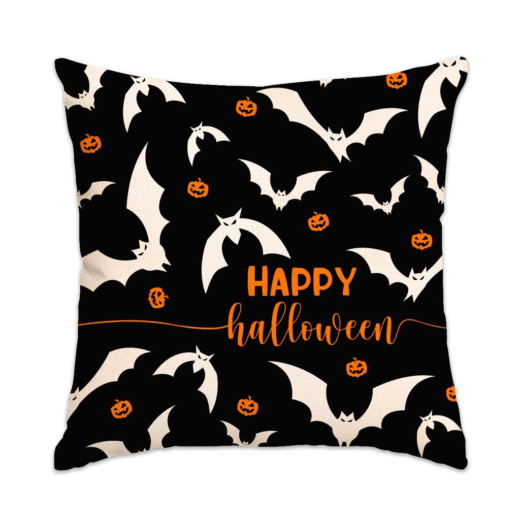 Fröhliches Halloween Doppelseitig bedruckter Kissenbezug Horror Geist Fledermaus Bedrucktes Kissen Streich Halloween Schlafzimmer Dekoration Kissenbezug