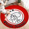 AFC Ajax Custom Name Round Area Rug,Carpet Rug for Living Room Bedroom Sofa Playroom Decor,Non-slip Floor Mat