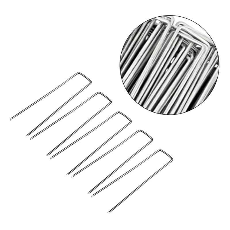 25pcs Durable U Shape Garden Staple Pins Secure Plant Anchoring Windproof Design Easy Soil Insertion Ground Fasteners