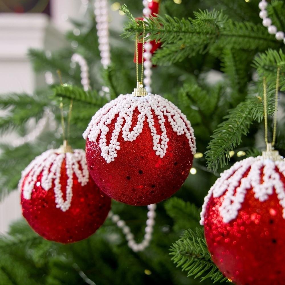 3Pcs/Set Shiny Christmas Ball Creative Xmas Baubles Christmas Pendant Decorations Storefront