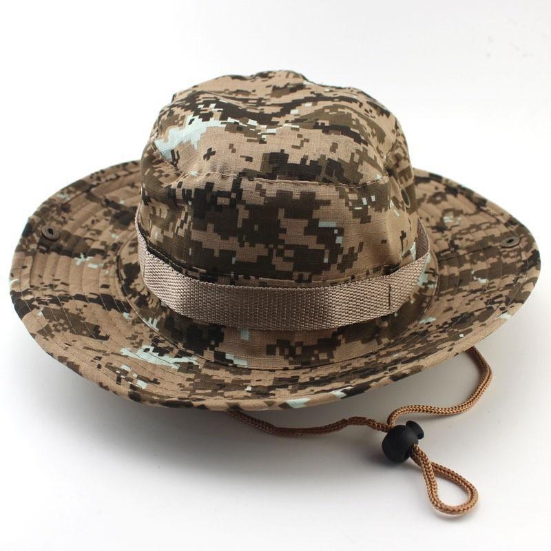 Boonie Tactical Camouflage Hats Camping Climbing Bucket Fisherman Sniper Hat Men Outdoor Fishing Hiking Cap Sun Protective Boonie Caps