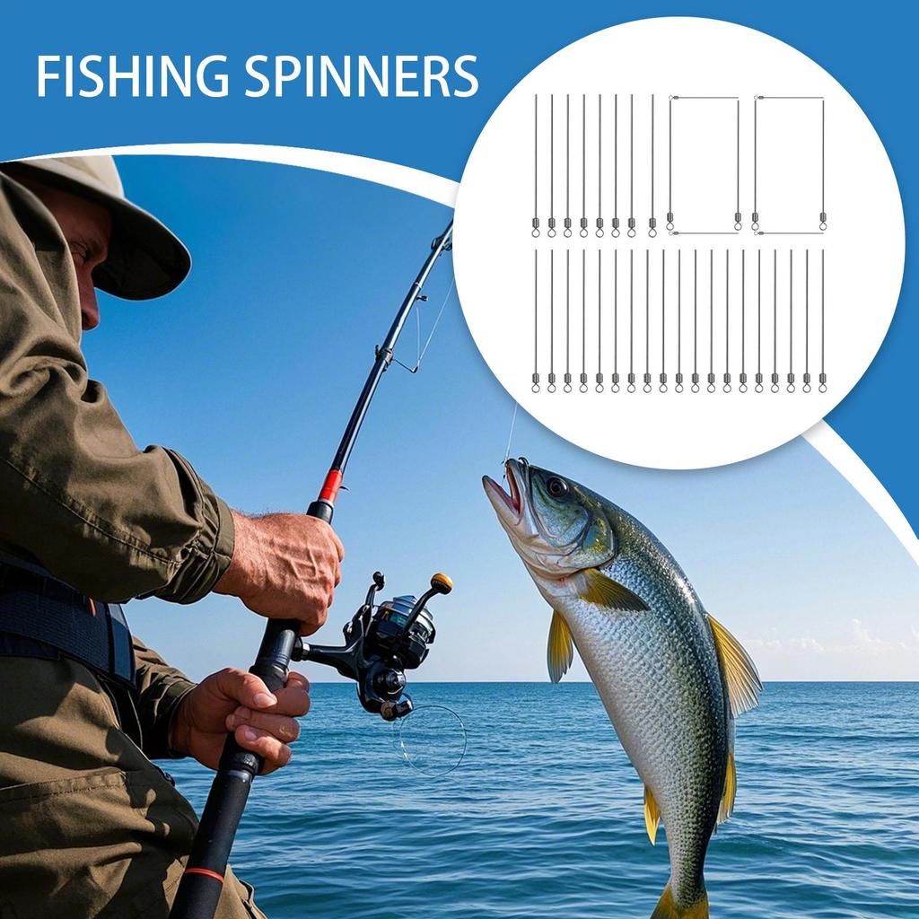 Loop Wire Fishing Spinner Stainless Steel 100 Pieces Fishing Lure Wire Fish Accessories For Freshwater Ice Lake Boat Dock Bass