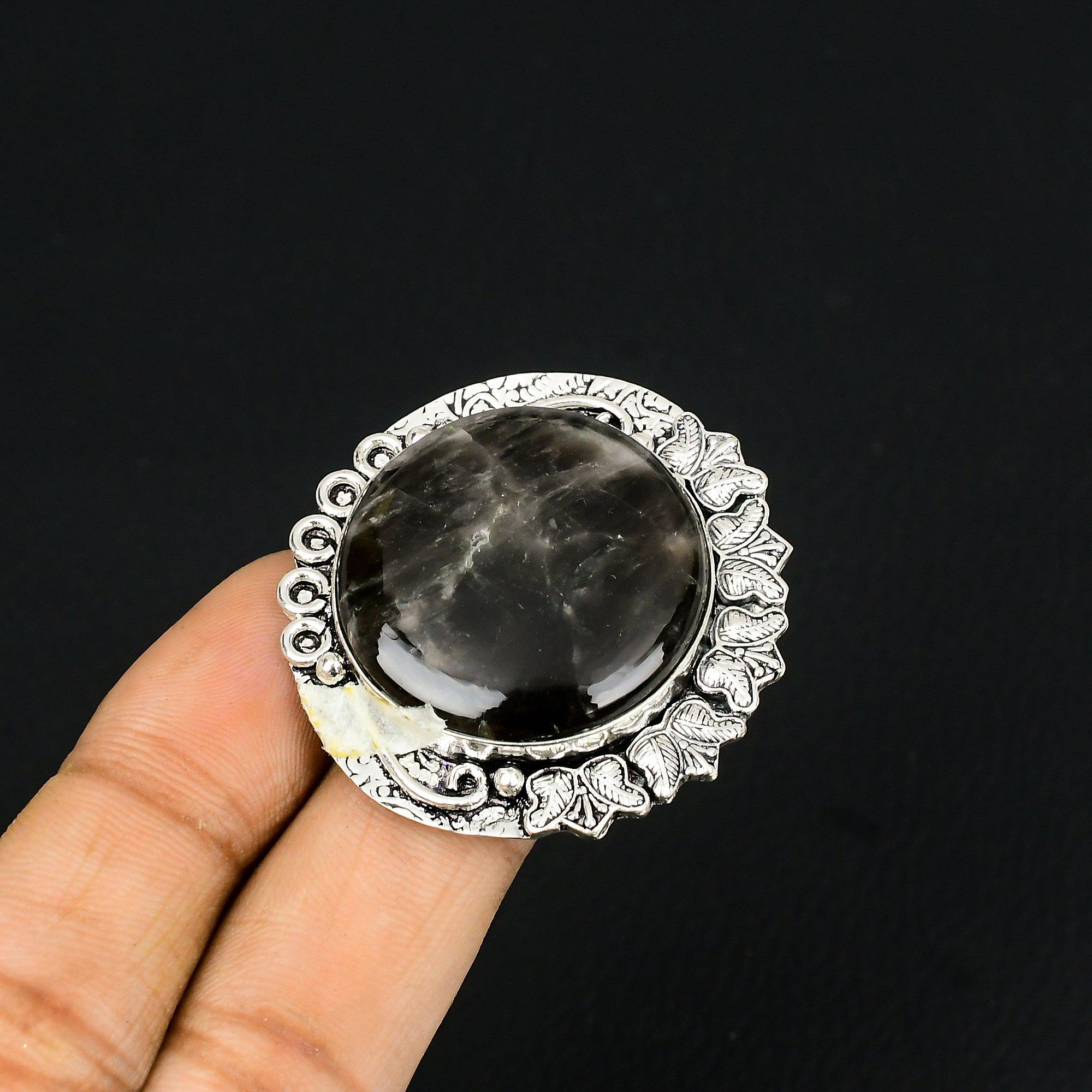 Daughters Day Deal Fume Agate Gemstone Sterling Silver Statement New Ring Size 8 8