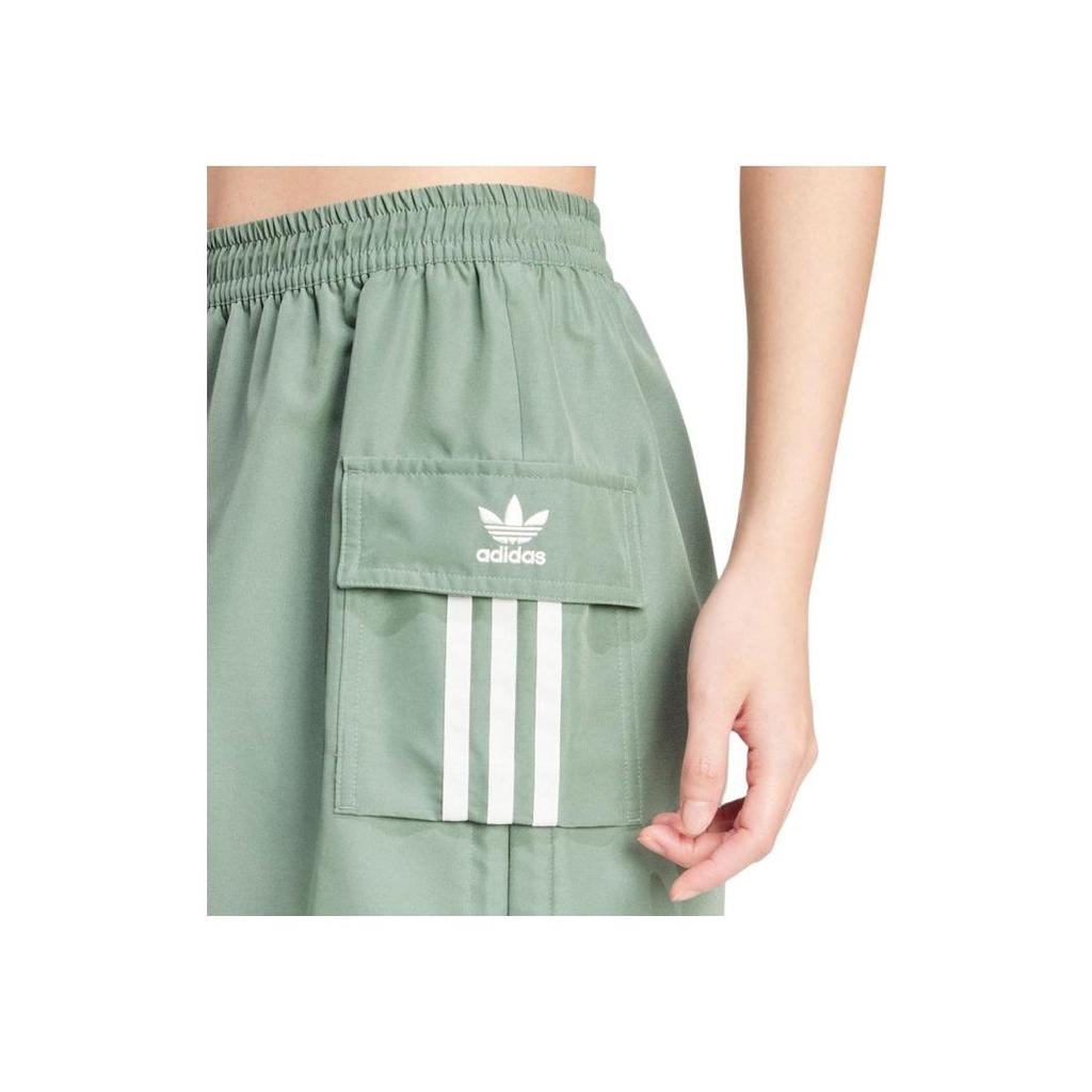 Adidas Originals Cargo-Style Sport Skirt with Contrast Three-Stripe Detail Women Bottoms Trace-Green IX6001