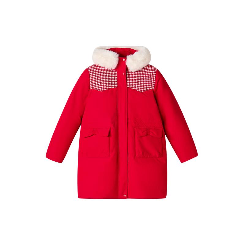 DEESHA Girls  Hooded Mid-Length Winter Down Jacket 140